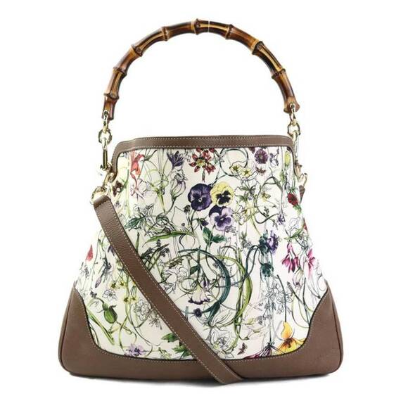 GUCCI Brown Leather Bamboo Shoulder Bag - Picture 1 of 5